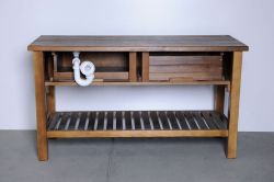 BRAND szafka umywalkowa 160x73x50cm, świerk bejcowany