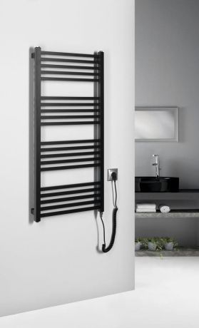 Przejdź do produktu METRO-E grzejnik elektryczny łazienkowi 500x1060mm, 400 W, czarny mat