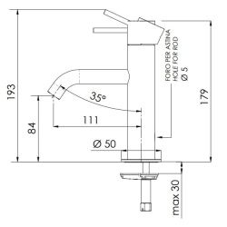 Bateria umywalkowa stojąca Daniel Tokyo TX606.64 miedź szczotkowana