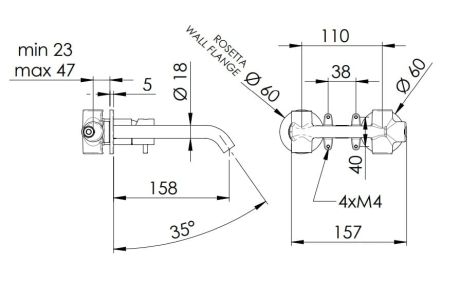 Przejdź do produktu Bateria umywalkowa podtynkowa Daniel Tokyo TX632P.64 miedź szczotkowana