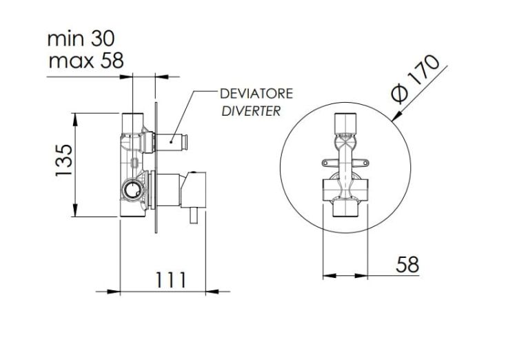 Bateria prysznicowa 2-drożna Daniel Tokyo TX612