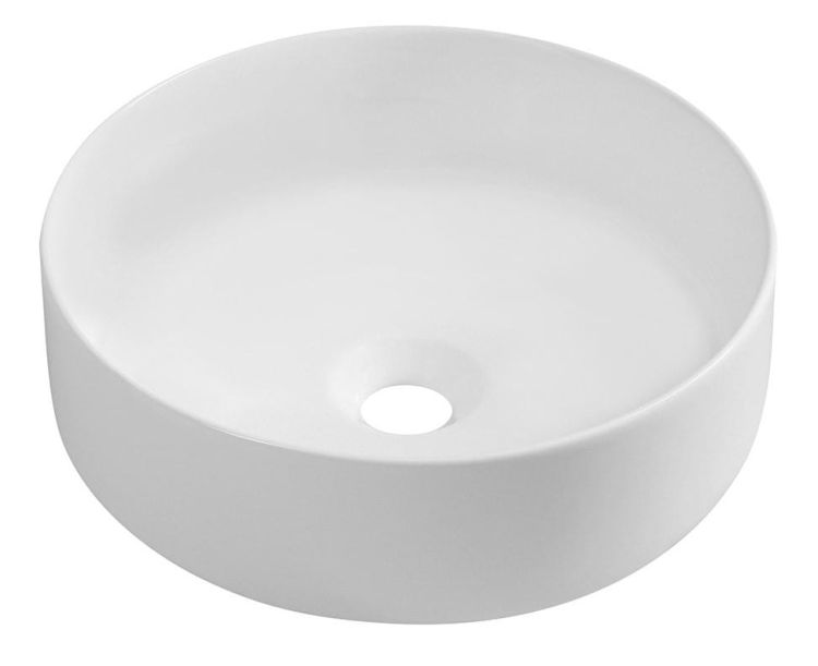 INFINITY ROUND umywalka ceramiczna nablatowa, Ø36x 12cm, biały mat
