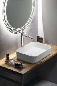 INFINITY RECTANGLE umywalka ceramiczna nablatowa 50x36 cm, biały mat