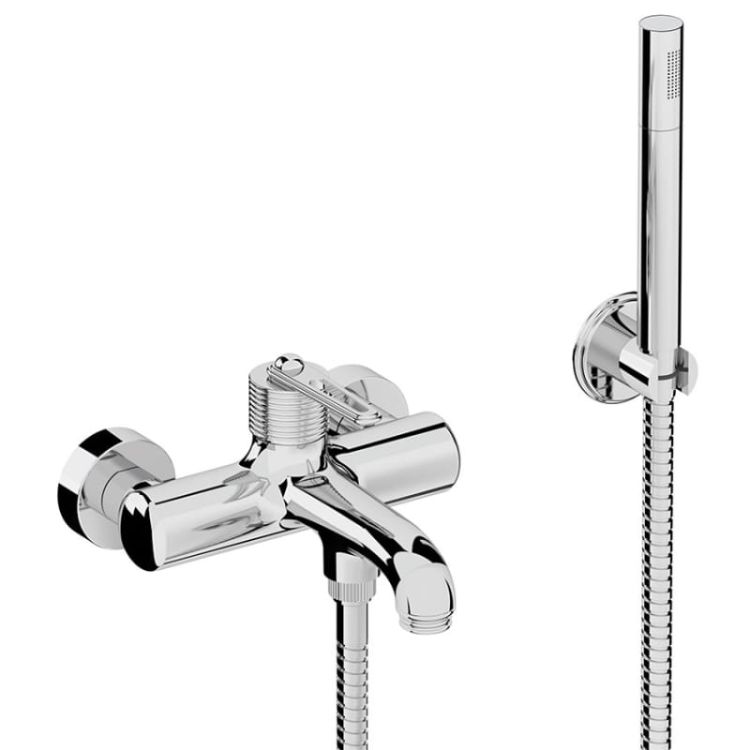 Bateria wannowa ścienna ze słuchawką prysznicową Daniel Brooklyn BY610CR chrom