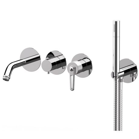 Przejdź do produktu Bateria wannowa podtynkowa ze słuchawką prysznicową Daniel Brooklyn BY710D2PCR chrom