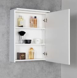 KAWA STRIP szafka z lustrem, oświetlenie LED 50x70x22cm, biały