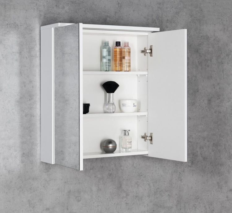 KAWA STRIP szafka z lustrem, oświetlenie LED 60x70x22cm, biały