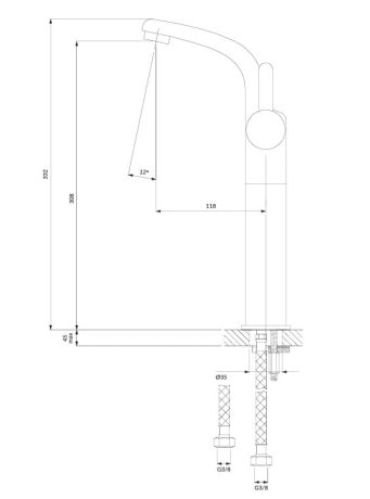 Przejdź do produktu DARLING bateria umywalkowa wysoka, 33cm Omnires DA5013GL złoty