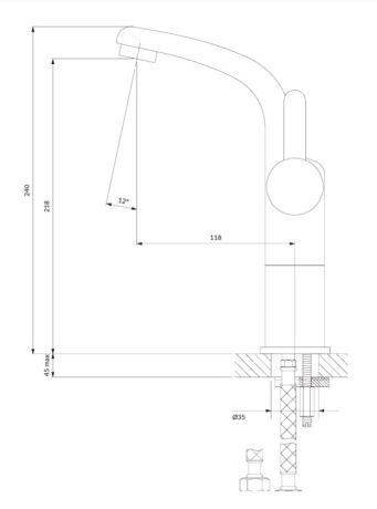 Przejdź do produktu Bateria umywalkowa wysoka, 24 cm Omnires Darling DA5012GL złoty