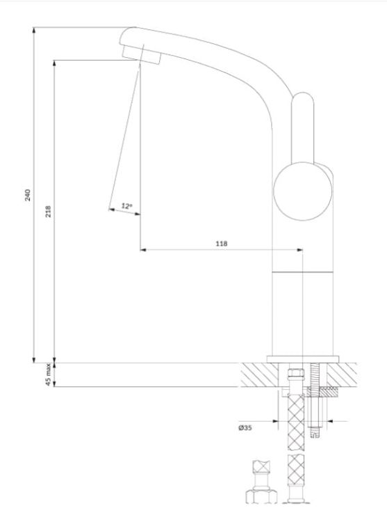 Bateria umywalkowa wysoka, 24 cm Omnires Darling DA5012GL złoty