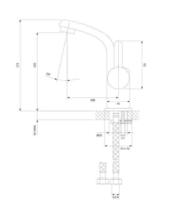 Bateria umywalkowa 17 cm Omnires Darling DA5010GL złoty