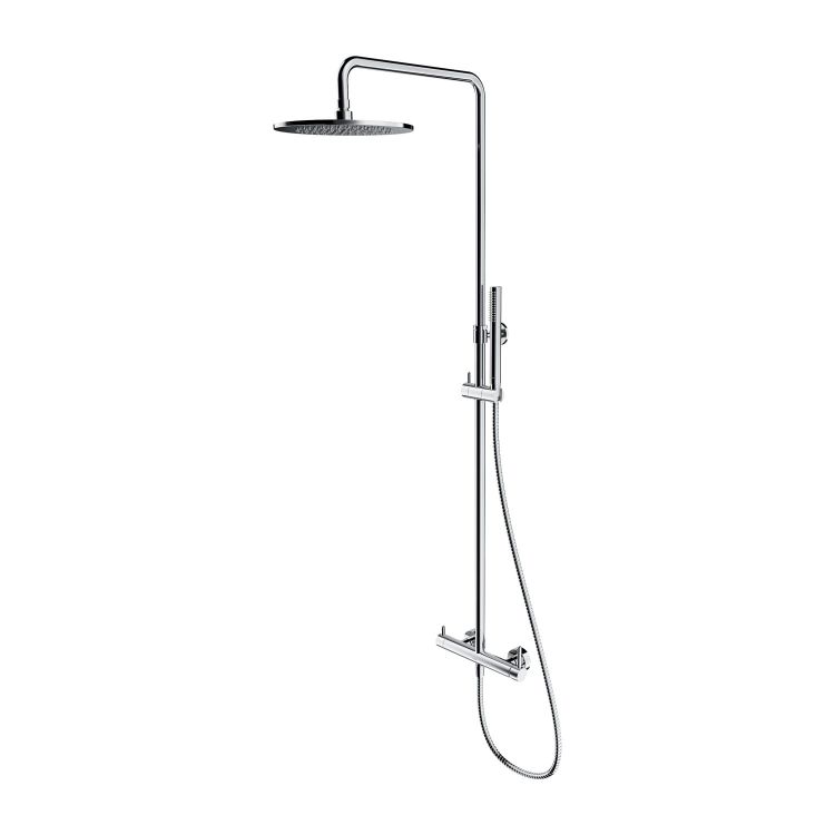 Kolumna prysznicowa z okrągłą deszczownicą 25 cm i baterią prysznicową Omnires Y1244MCR chrom