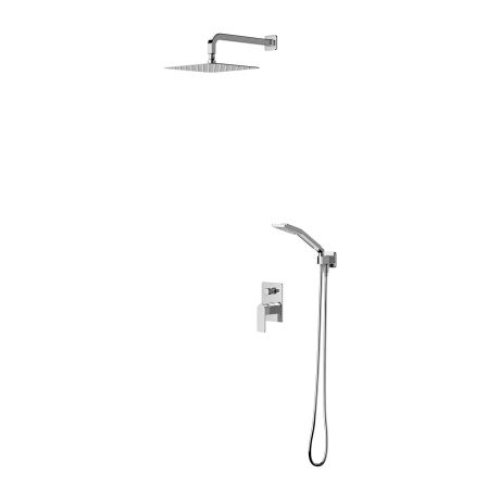 Przejdź do produktu Zestaw prysznicowy z kwadratową deszczownicą 25 cm i baterią prysznicową Omnires SYSBA10XCR chrom