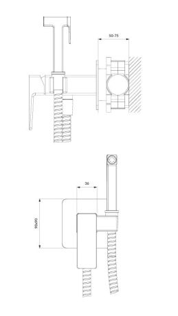 Przejdź do produktu System bidetowy podtynkowy Omnires PARMA SYSPMBI2GR grafit
