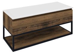 SKARA szafka umywalkowa 110x50x45cm, czarny mat/dąb collingwood