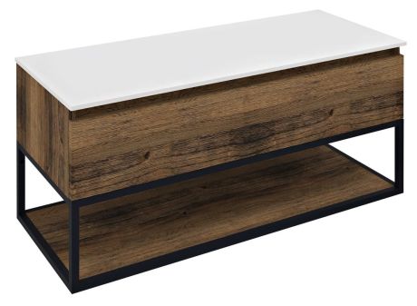 Przejdź do produktu SKARA szafka umywalkowa 110x50x45cm, czarny mat/dąb collingwood