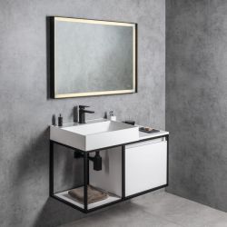 Zestaw łazienkowy SKARA 100, czarny mat/biały mat