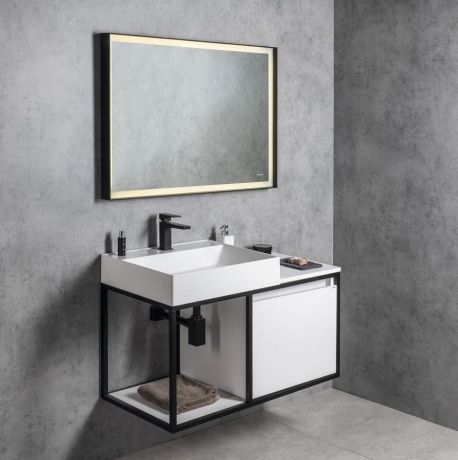 Przejdź do produktu Zestaw łazienkowy SKARA 100, czarny mat/biały mat