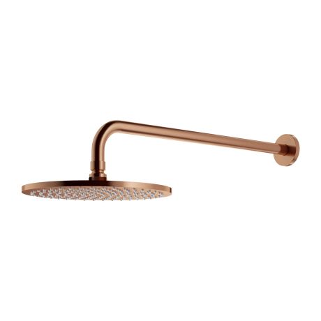 Przejdź do produktu Deszczownica z ramieniem ø25 cm Omnires SLIMLINE WGSET1CPB miedź szczotkowana