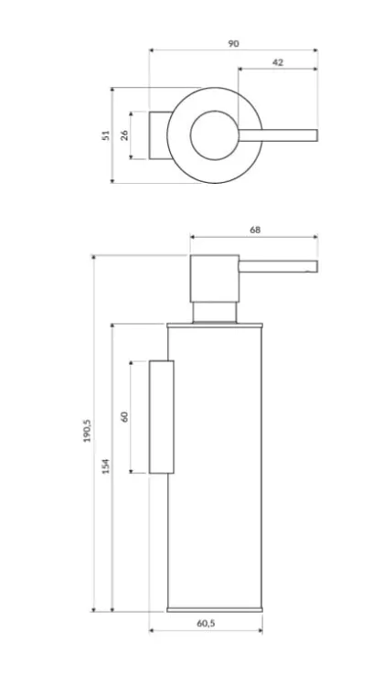 Dozownik do mydła Omnires Modern Project MP60721CR chrom