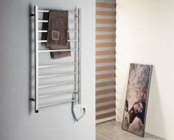 ESKINADO elektryczna suszarka na ręczniki, kwadratova, 620x1160 mm, 120 W, stal nierdzewna