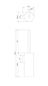 Szczotka toaletowa wisząca Omnires Modern Project MP60621CR chrom