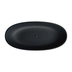 Czarna, matowa wanna wolnostojąca 160x75 cm Omnires SHELL M+ SHELLWWBLV