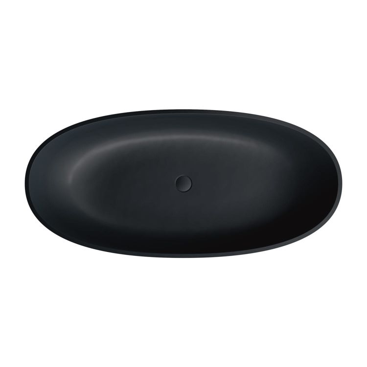 Czarna, matowa wanna wolnostojąca 160x75 cm Omnires SHELL M+ SHELLWWBLV
