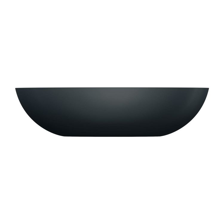 Czarna, matowa umywalka nablatowa 60x35 cm Omnires SHELL M+ SHELLUNBLV