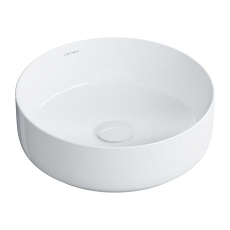 Przejdź do produktu Umywalka nablatowa okrągła ø36 cm Omnires TULSA TULSA355BP biały połysk