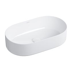 Umywalka nablatowa owalna 53x32 cm Omnires MESA MESA530BP biały połysk