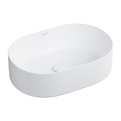 Umywalka nablatowa owalna 46x31 cm Omnires MESA MESA460BM biały mat
