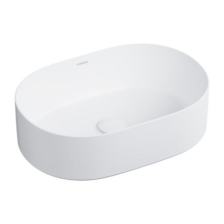 Przejdź do produktu Umywalka nablatowa owalna 46x31 cm Omnires MESA MESA460BM biały mat