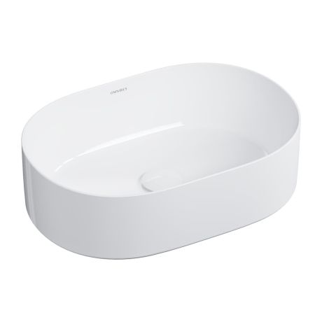 Przejdź do produktu Umywalka nablatowa owalna 46x31 cm Omnires MESA MESA460BP biały połysk