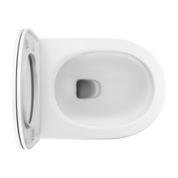 Bezkołnierzowa miska WC wisząca 54x37 cm z deską wolnoopadającą Omnires OTTAWA COMFORT OTTAWACMWBM biały mat