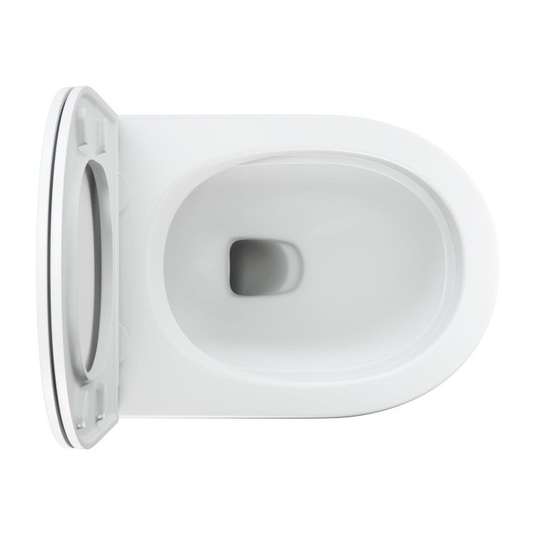 Bezkołnierzowa miska WC wisząca 54x37 cm z deską wolnoopadającą Omnires OTTAWA COMFORT OTTAWACMWBM biały mat