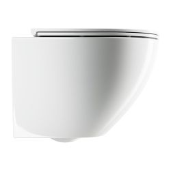 Bezkołnierzowa miska WC wisząca 54x37 cm z deską wolnoopadającą Omnires OTTAWA COMFORT OTTAWACMWBP biały połysk