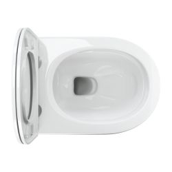 Bezkołnierzowa miska WC wisząca 54x37 cm z deską wolnoopadającą Omnires OTTAWA COMFORT OTTAWACMWBP biały połysk