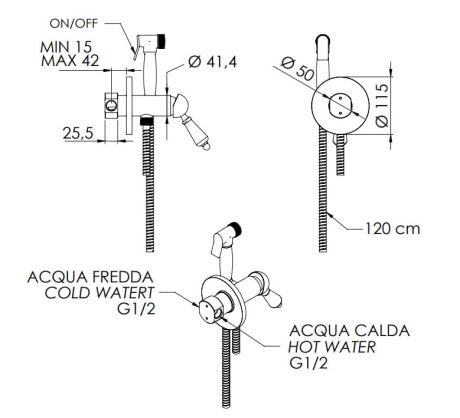 Przejdź do produktu Bateria bidetowa podtynkowa Retro  Daniel RT645CR chrom