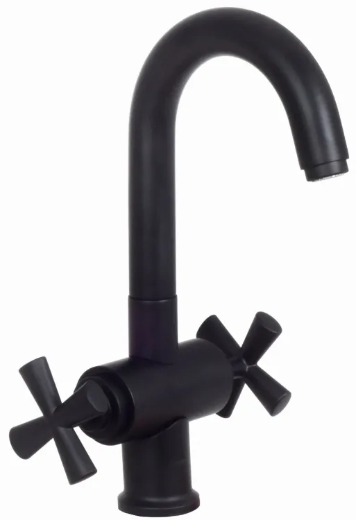 Bateria umywalkowa stojąca 30 cm bez korka Emmevi Spirit New 31003NO czarny mat