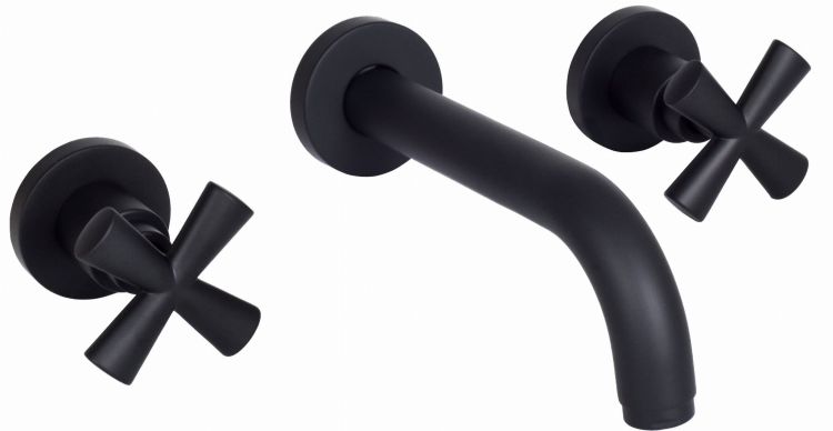 Bateria umywalkowa podtynkowa z wylewką 18 cm Emmevi Spirit New 31155NO czarny mat