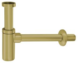Syfon umywalkowy 5/4", odpływ Ø 32 mm, okrągły, złoto mat