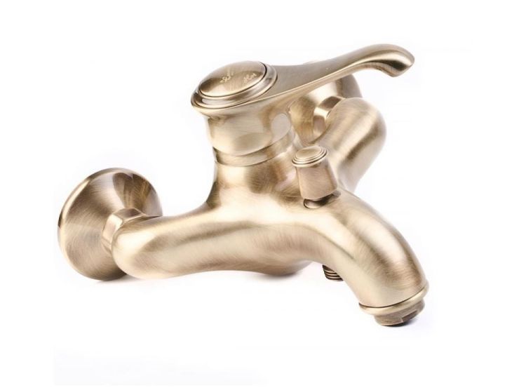 Bateria wannowa ścienna ze słuchawką prysznicową kompletna Emmevi Tiffany 6001CBR bronzo