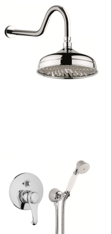Przejdź do produktu Zestaw natryskowy podtynkowy Retro z deszczownicą 20 cm i słuchawką prysznicową Emmevi Tiffany TIF015ZSC1A.CR chrom połysk 