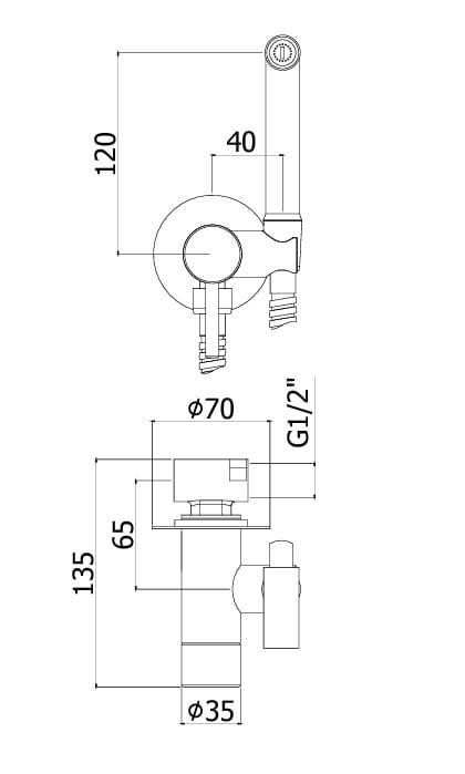 Bateria bidetowa podtynkowa Paffoni ZDUP110
