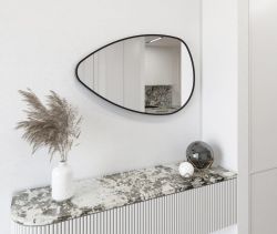 Lustro STEN w ramie 80x51cm, czarny mat