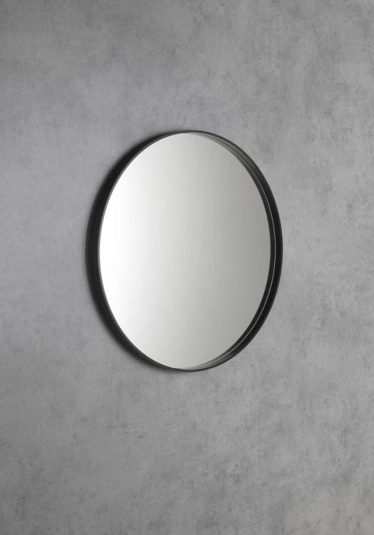 NOTION okrągłe lustro w ramie, ø 70cm, czarny mat