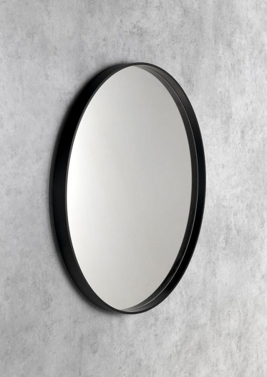 NOTION okrągłe lustro w ramie, ø 70cm, czarny mat