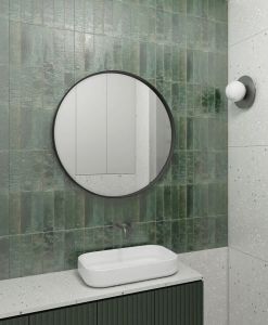 NOTION okrągłe lustro w ramie, ø 80cm, czarny mat