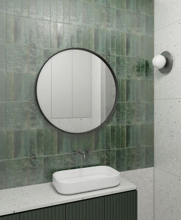 NOTION okrągłe lustro w ramie, ø 80cm, czarny mat